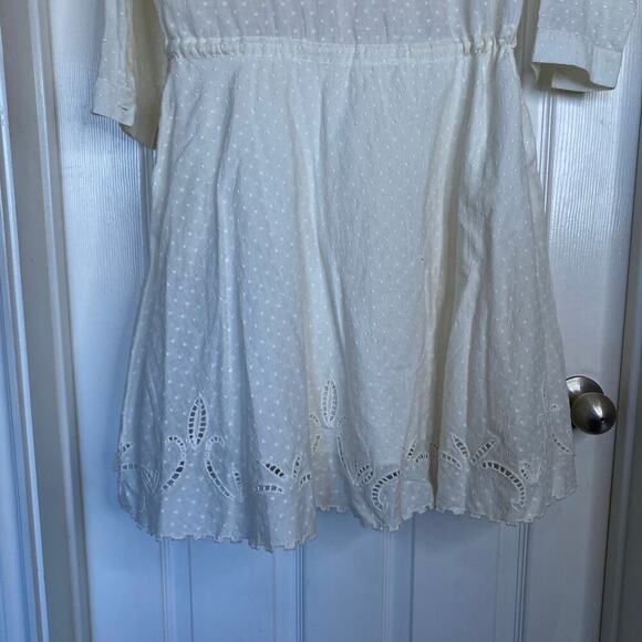 The Kooples Broderie Anglais Dobby Dress White Lace Dainty Cottagecore Medium - Picture 7 of 7